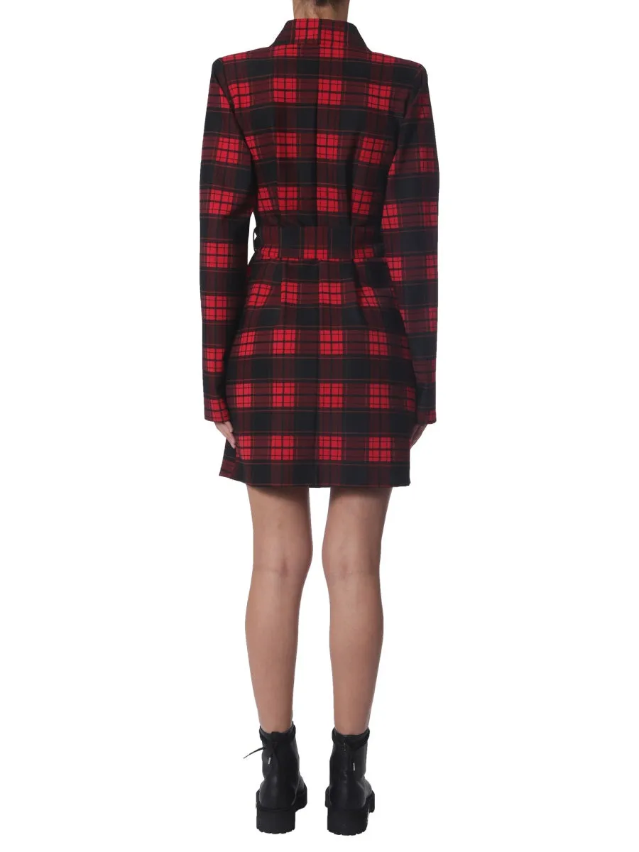 Unravel Project Check Pattern Belted Dress