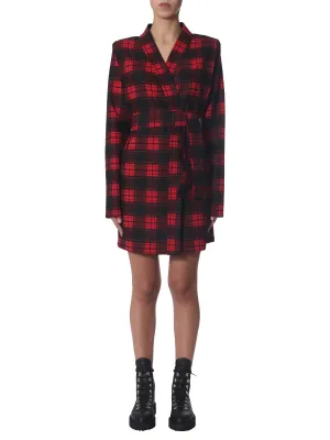 Unravel Project Check Pattern Belted Dress