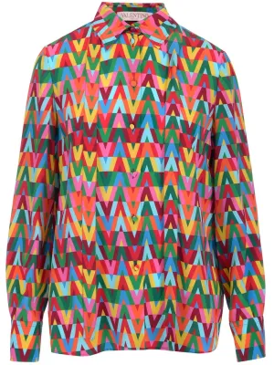 Valentino Logo All-Over Printed Shirt