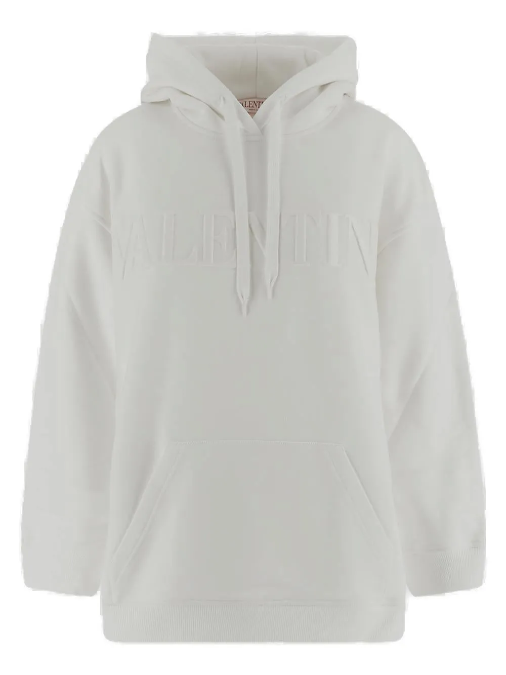 Valentino Logo Embossed Drawstring Hoodie
