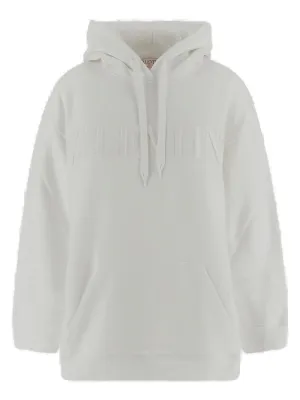 Valentino Logo Embossed Drawstring Hoodie