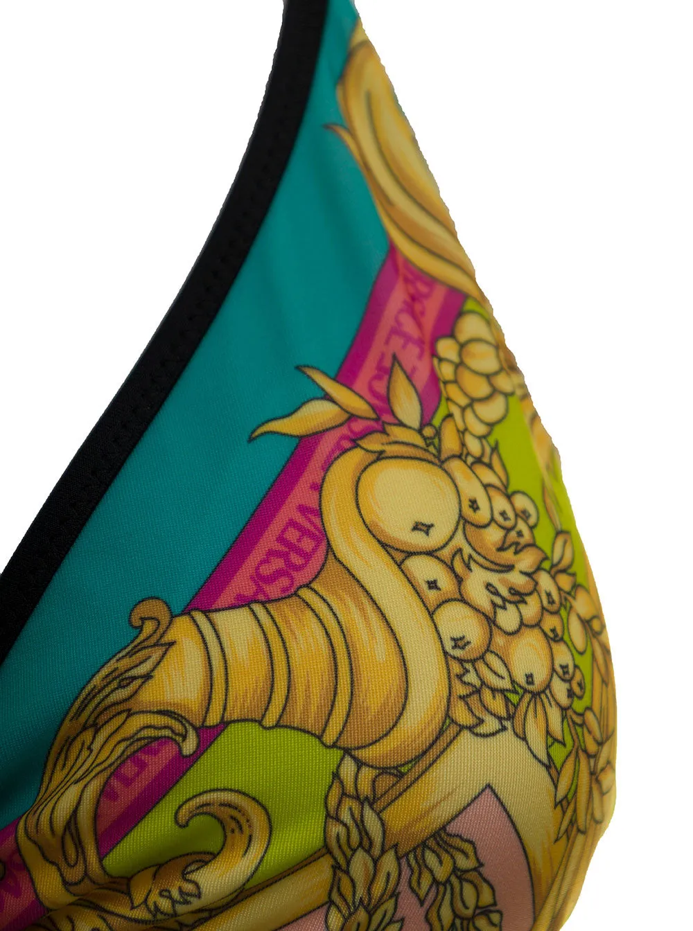 Versace Allover Graphic Print Bikini Top