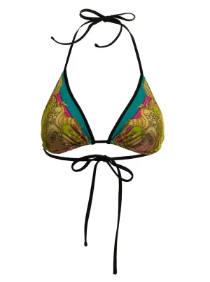 Versace Allover Graphic Print Bikini Top