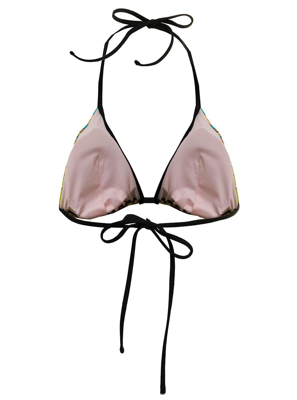 Versace Allover Graphic Print Bikini Top
