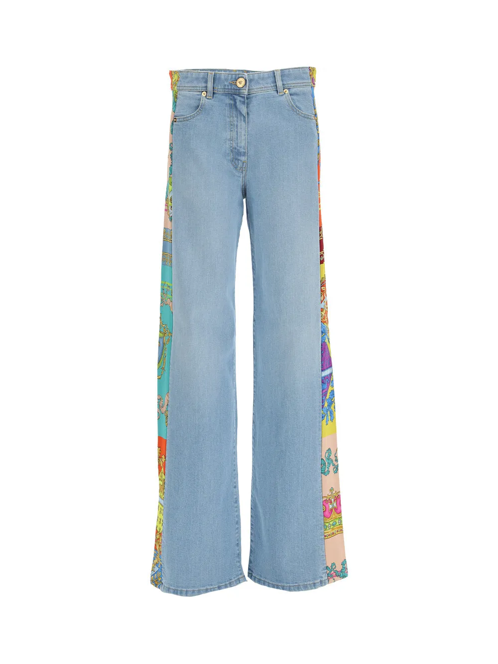 Versace Baroque-Panel Logo Patch Jeans