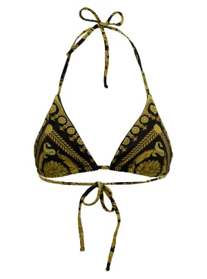 Versace Baroque Print Triangle Bikini Top