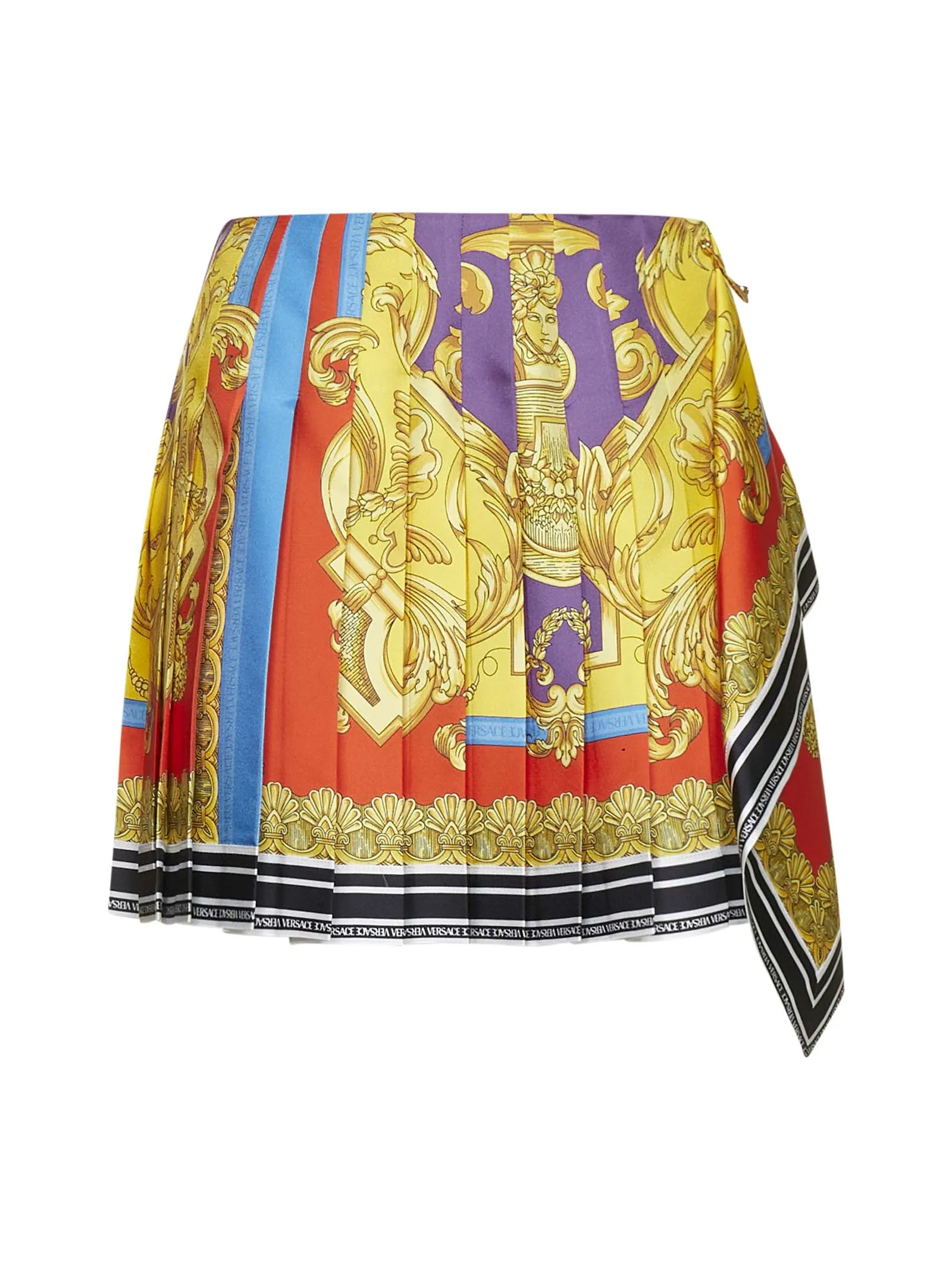 Versace Draped Panel Detailed Mini Skirt