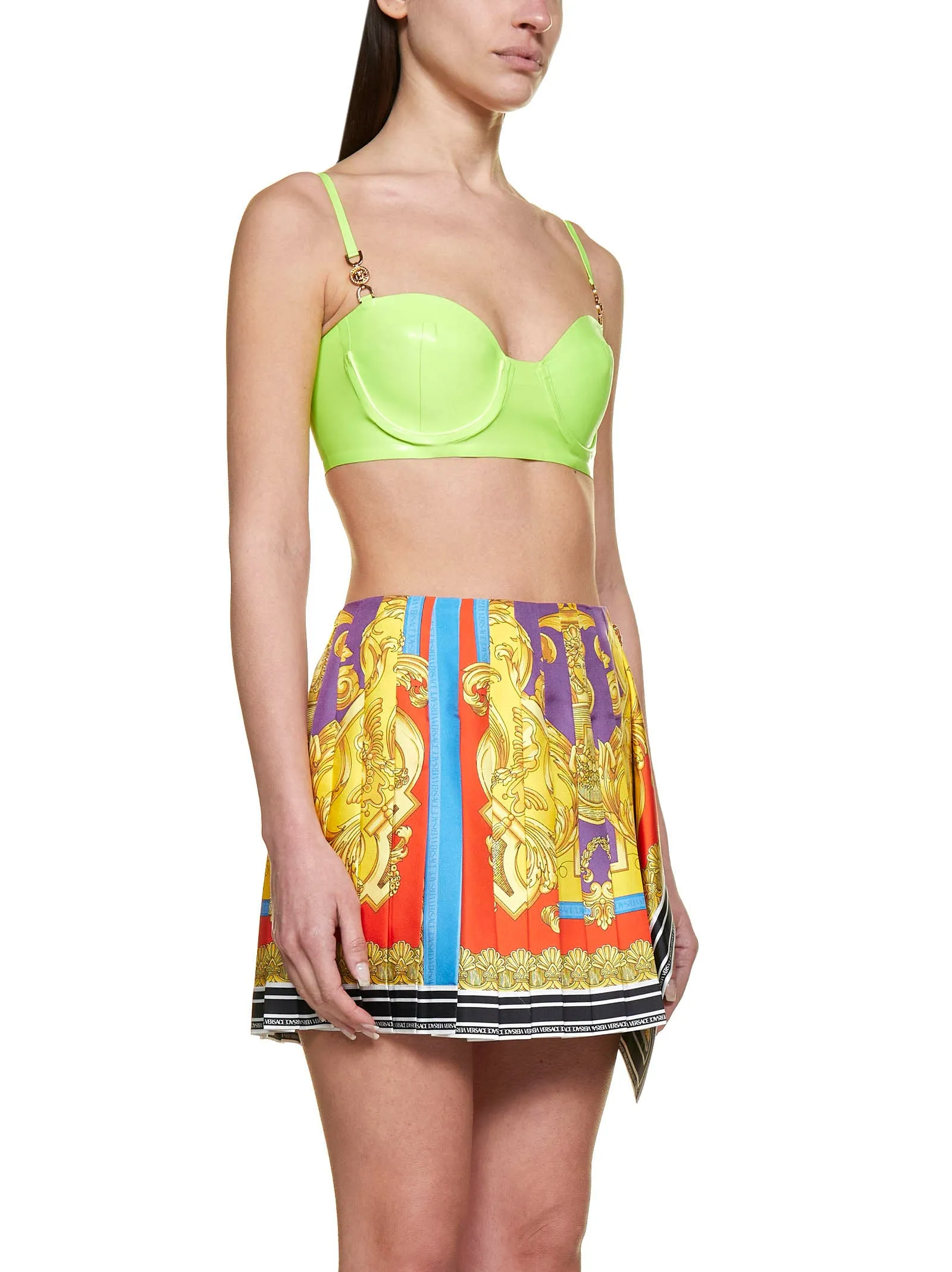 Versace Draped Panel Detailed Mini Skirt