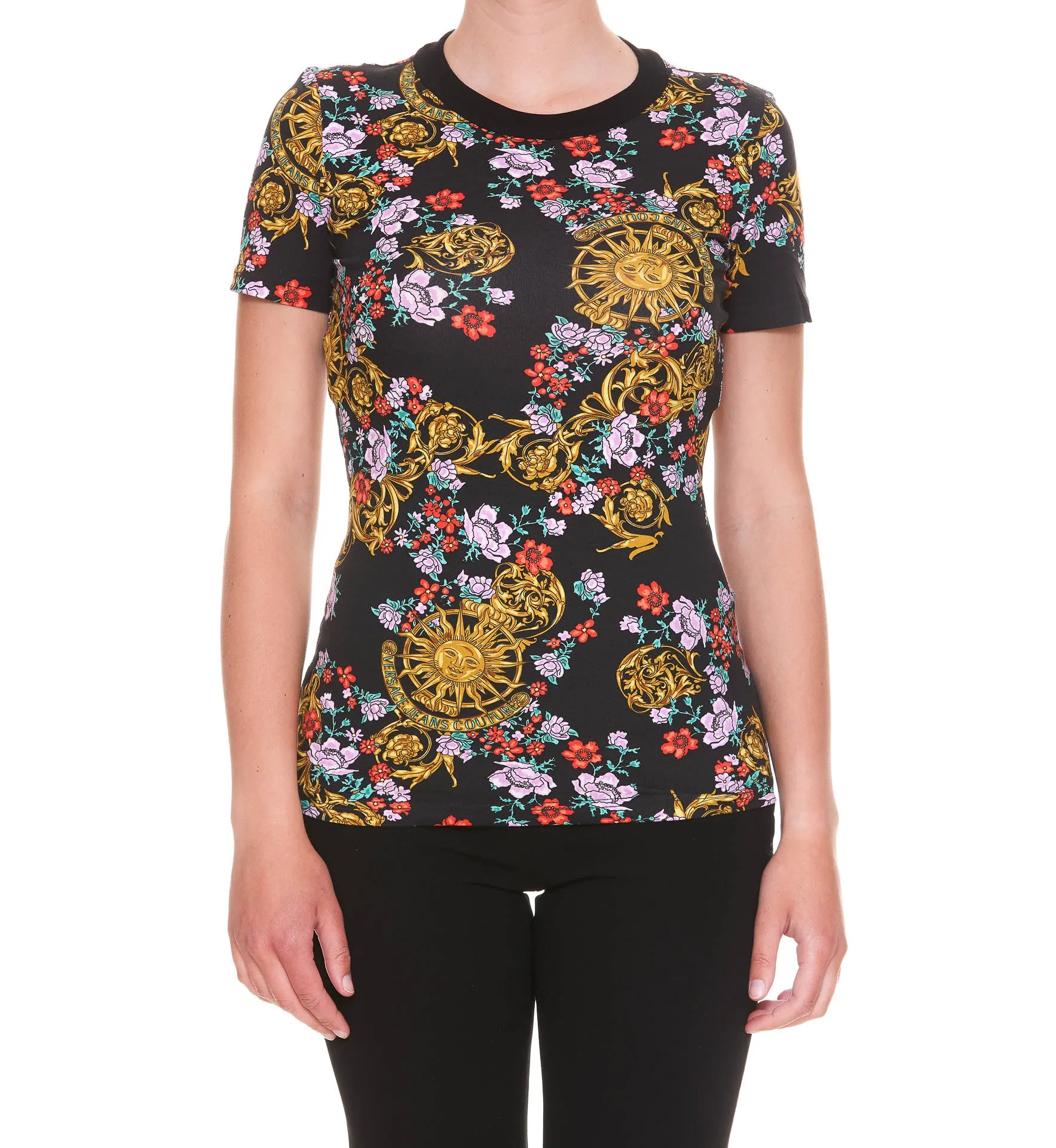 Versace Jeans Couture Baroque Printed Crewneck T-Shirt