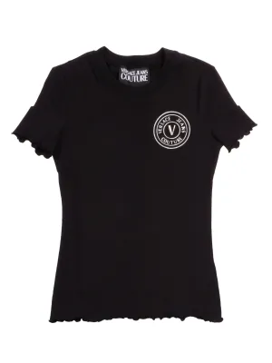 Versace Jeans Couture Logo Embossed Crewneck T-Shirt