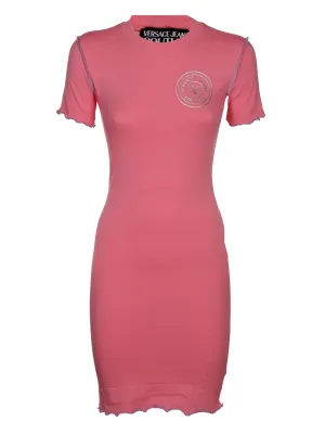 Versace Jeans Couture Logo Embroidered Crewneck T-Shirt Dress
