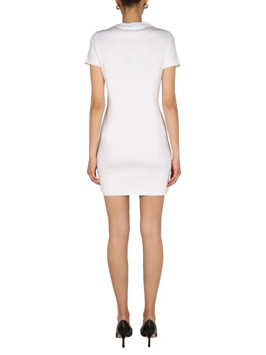 Versace Jeans Couture Logo Embroidered Crewneck T-Shirt Dress