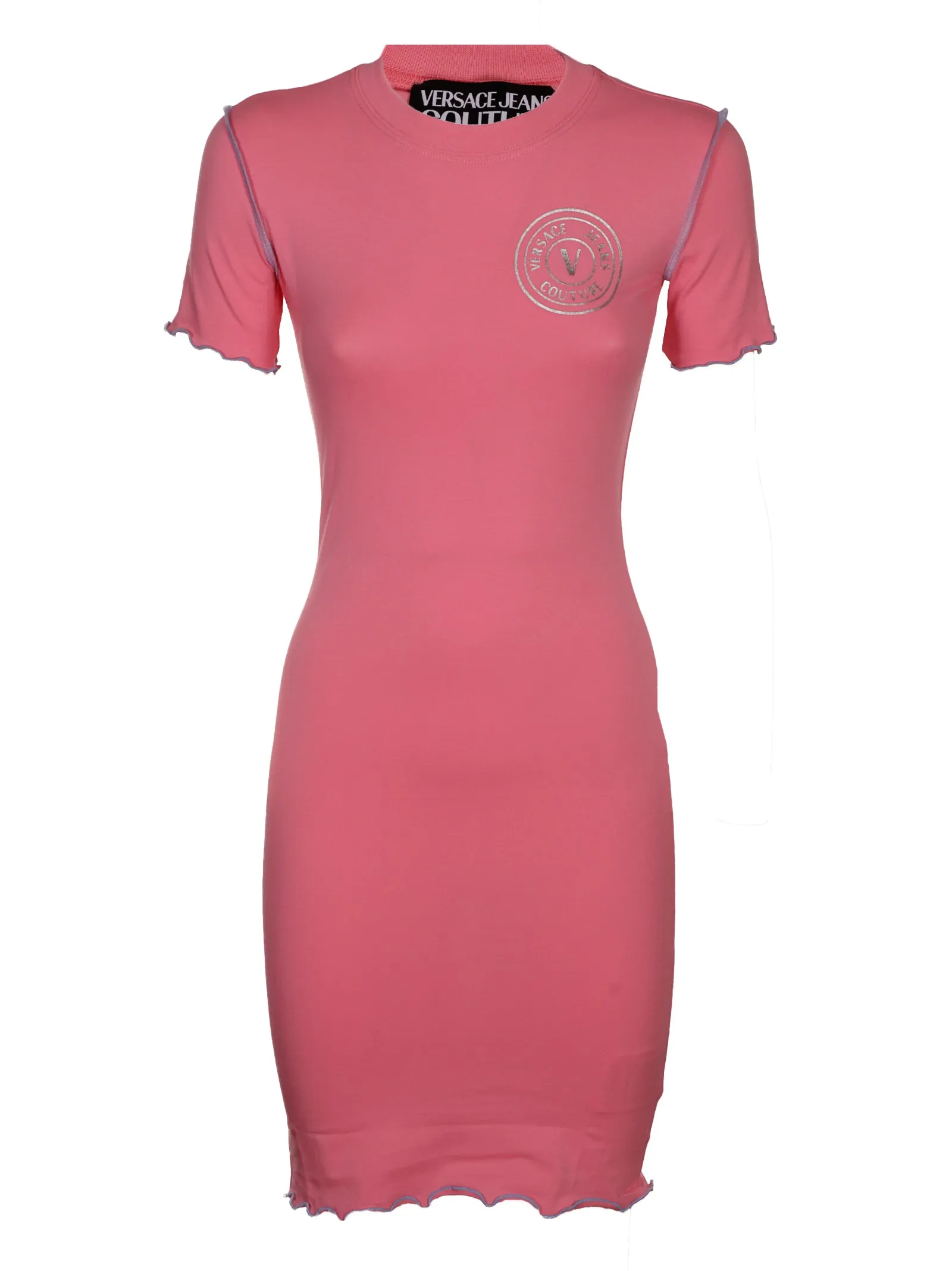 Versace Jeans Couture Logo Embroidered Crewneck T-Shirt Dress
