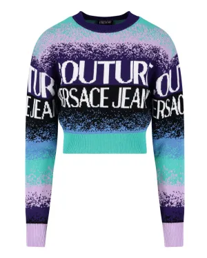 Versace Jeans Couture Logo Intarsia Color-Block Sweater