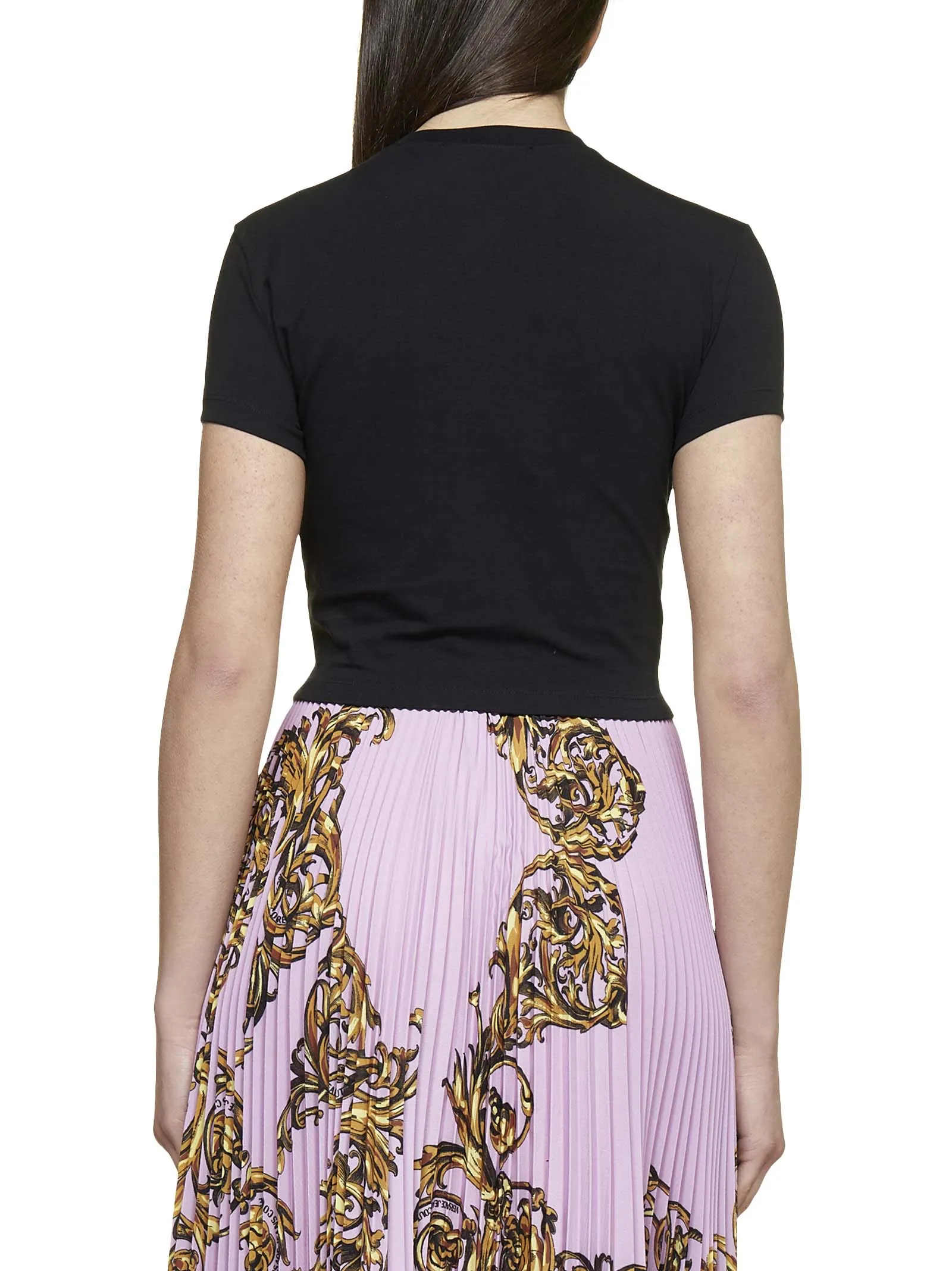 Versace Jeans Couture Logo Printed Cropped T-Shirt