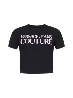 Versace Jeans Couture Logo Printed Cropped T-Shirt