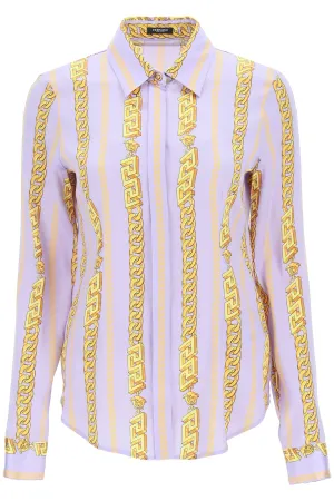 Versace La Greca Chain-Link Printed Shirt