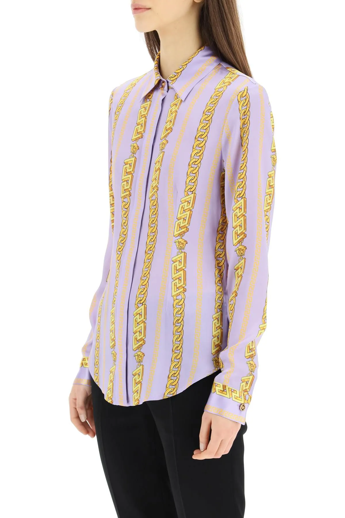 Versace La Greca Chain-Link Printed Shirt