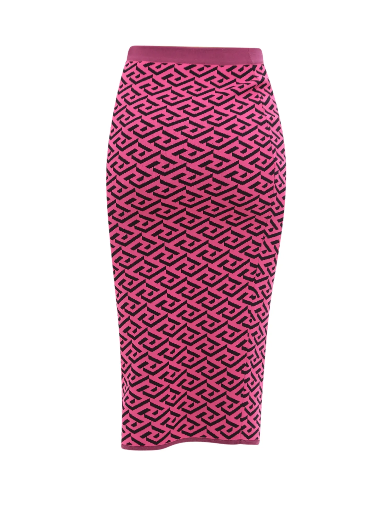 Versace La Greca Pattern High Waist Knitted Skirt
