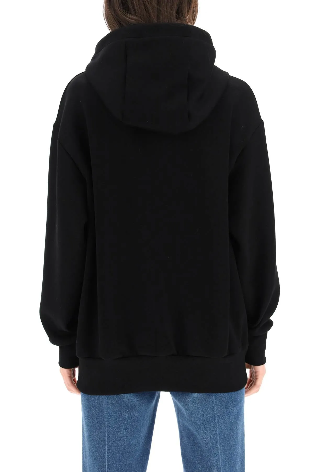 Versace Logo Printed Drawstring Long Sleeved Hoodie