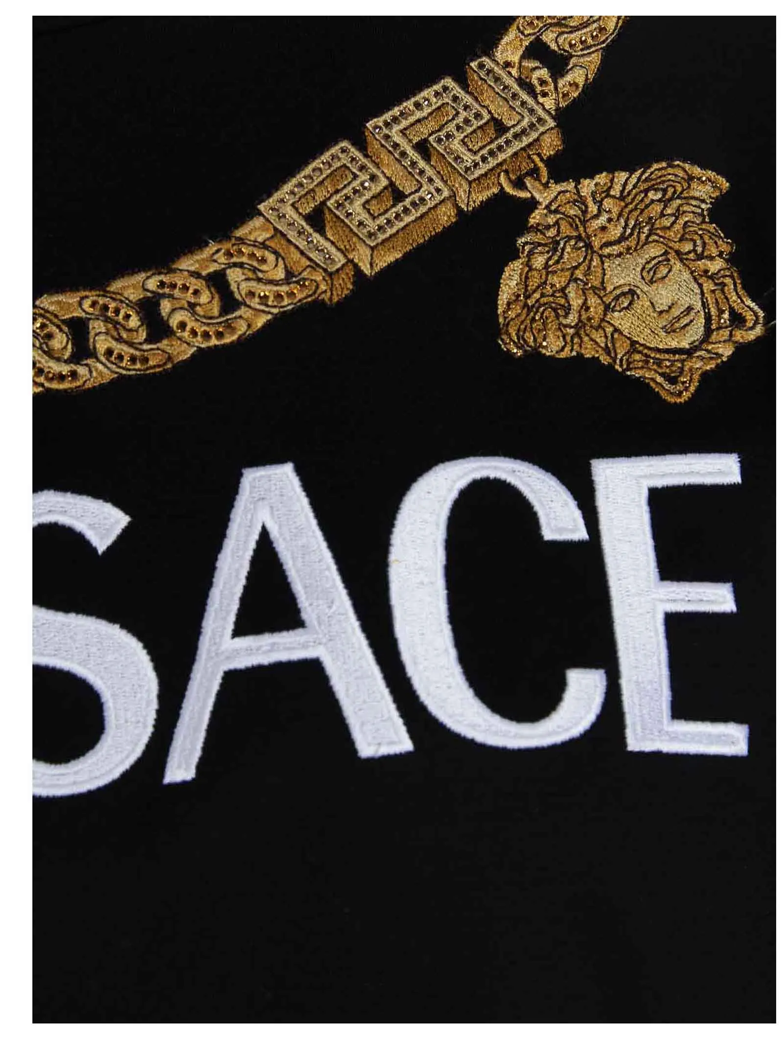 Versace Medusa Chain Logo Printed Crewneck T-Shirt