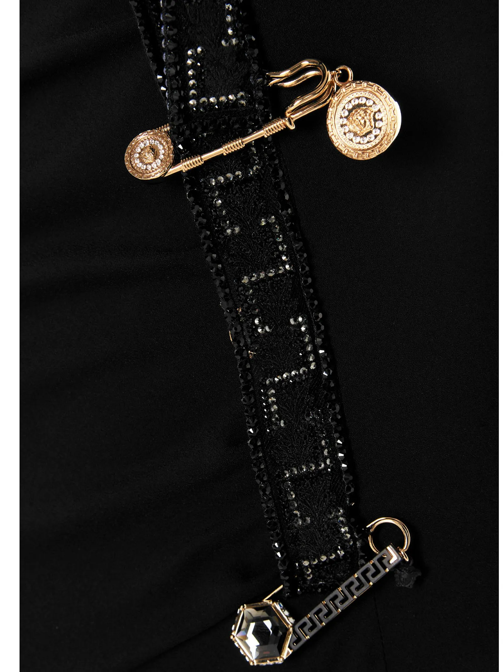 Versace Safety-Pin Strapless Midi Dress