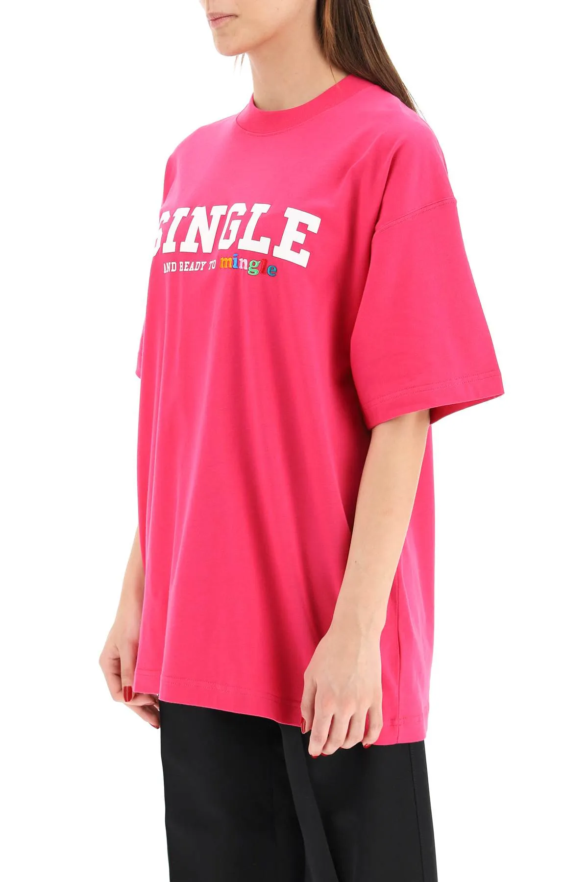 Vetements Slogan Printed Oversized Crewneck T-Shirt
