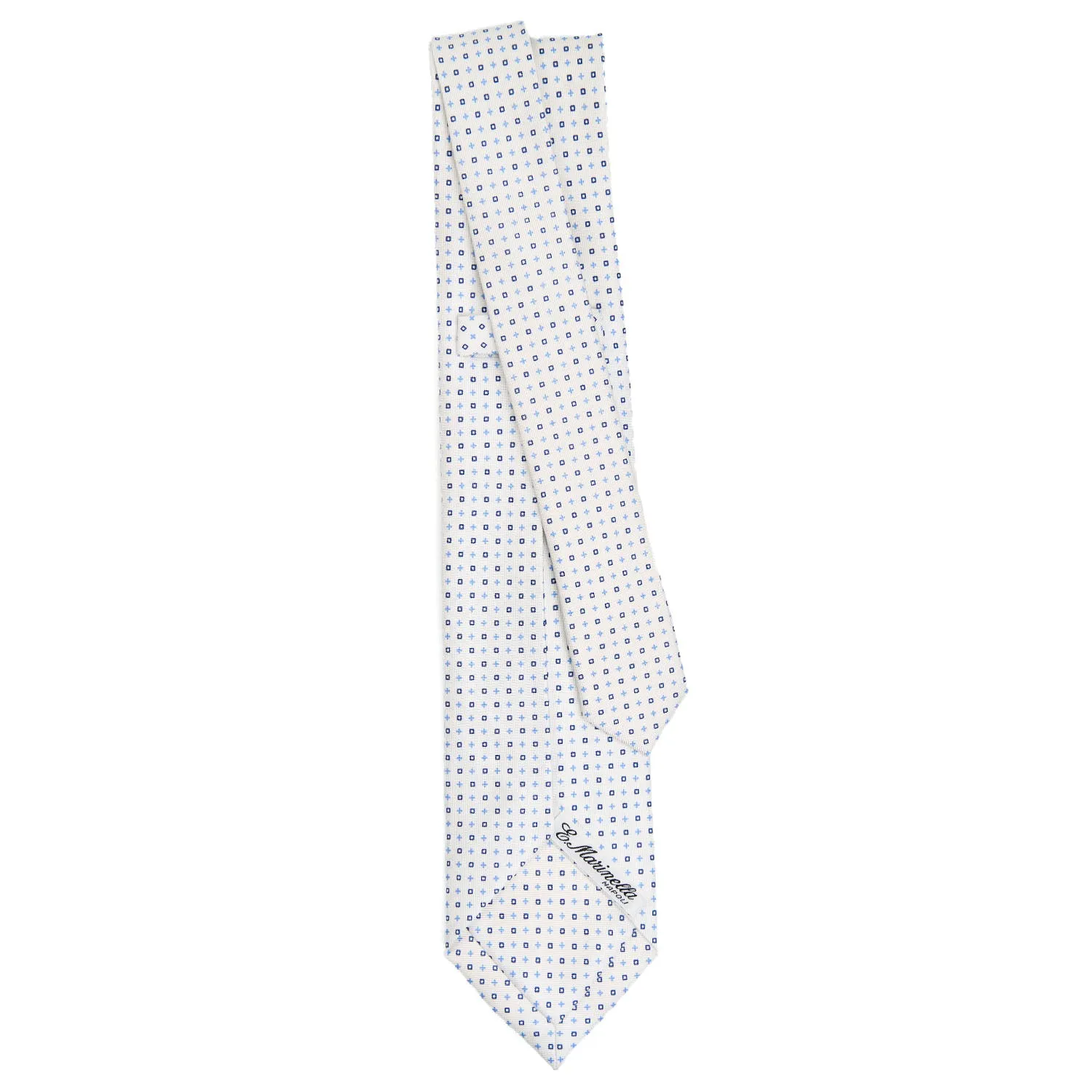 WHITE 5 FOLD SARTORIAL SILK TIE