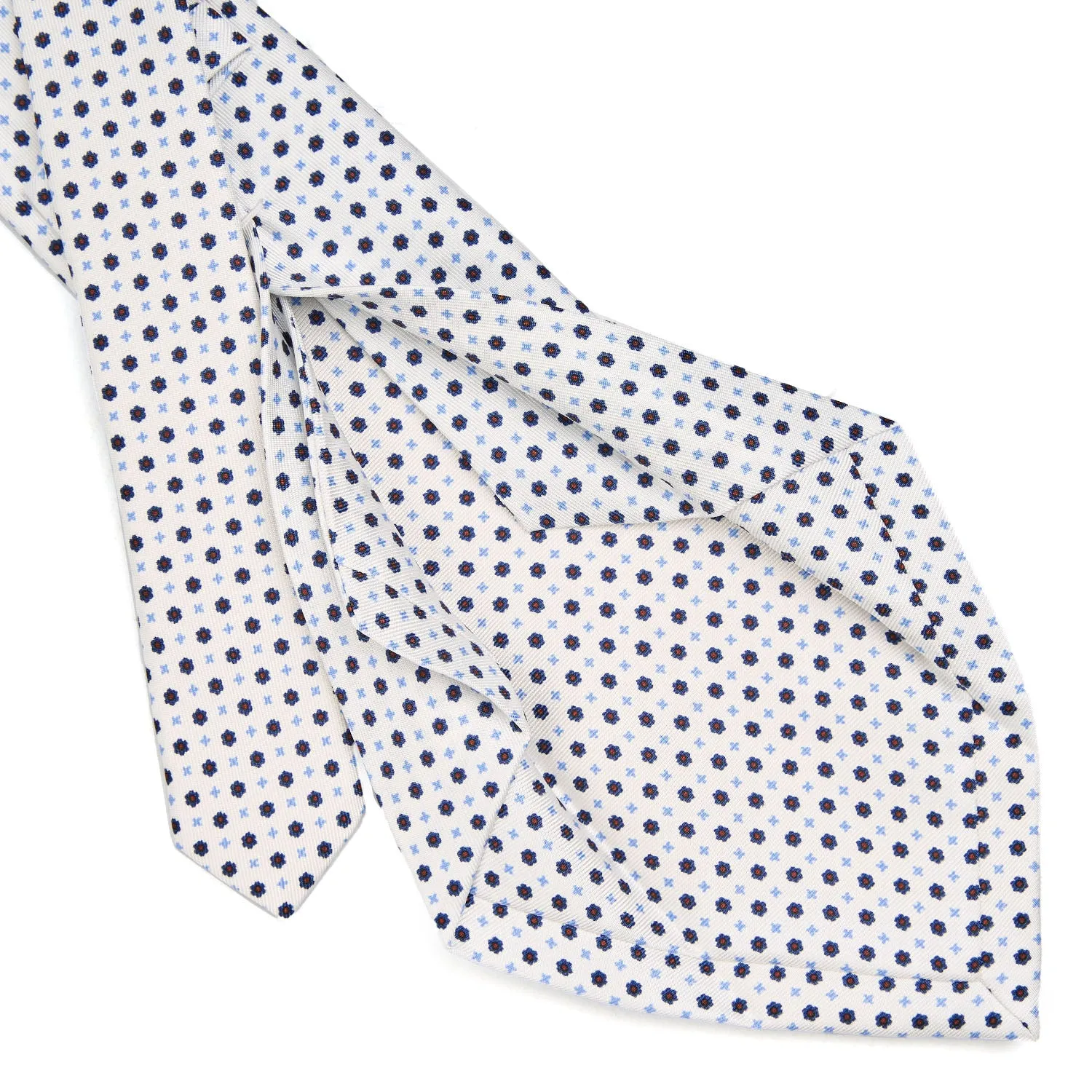 WHITE 5 FOLD SARTORIAL SILK TIE