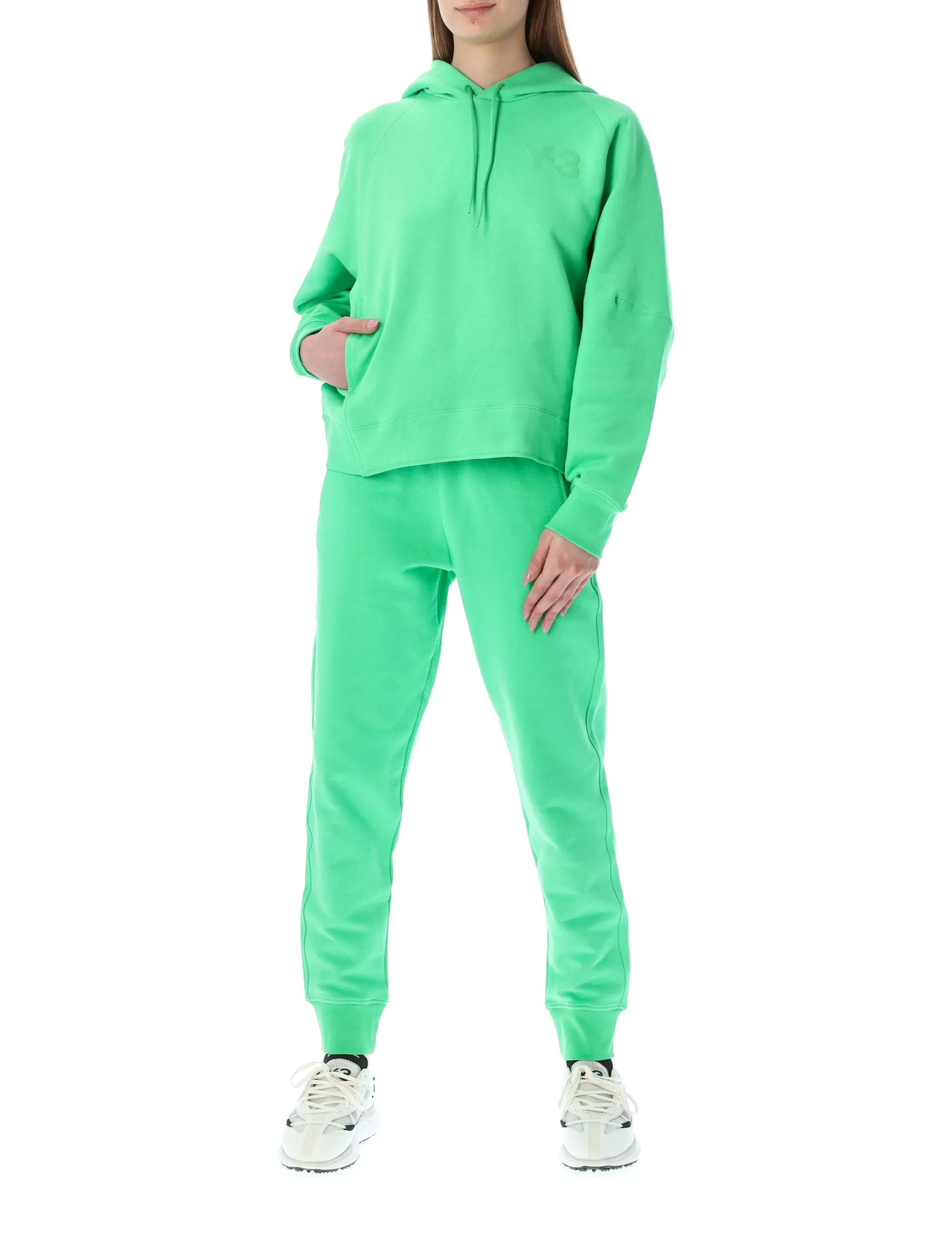 Y-3 Logo Detailed Drawstring Hoodie