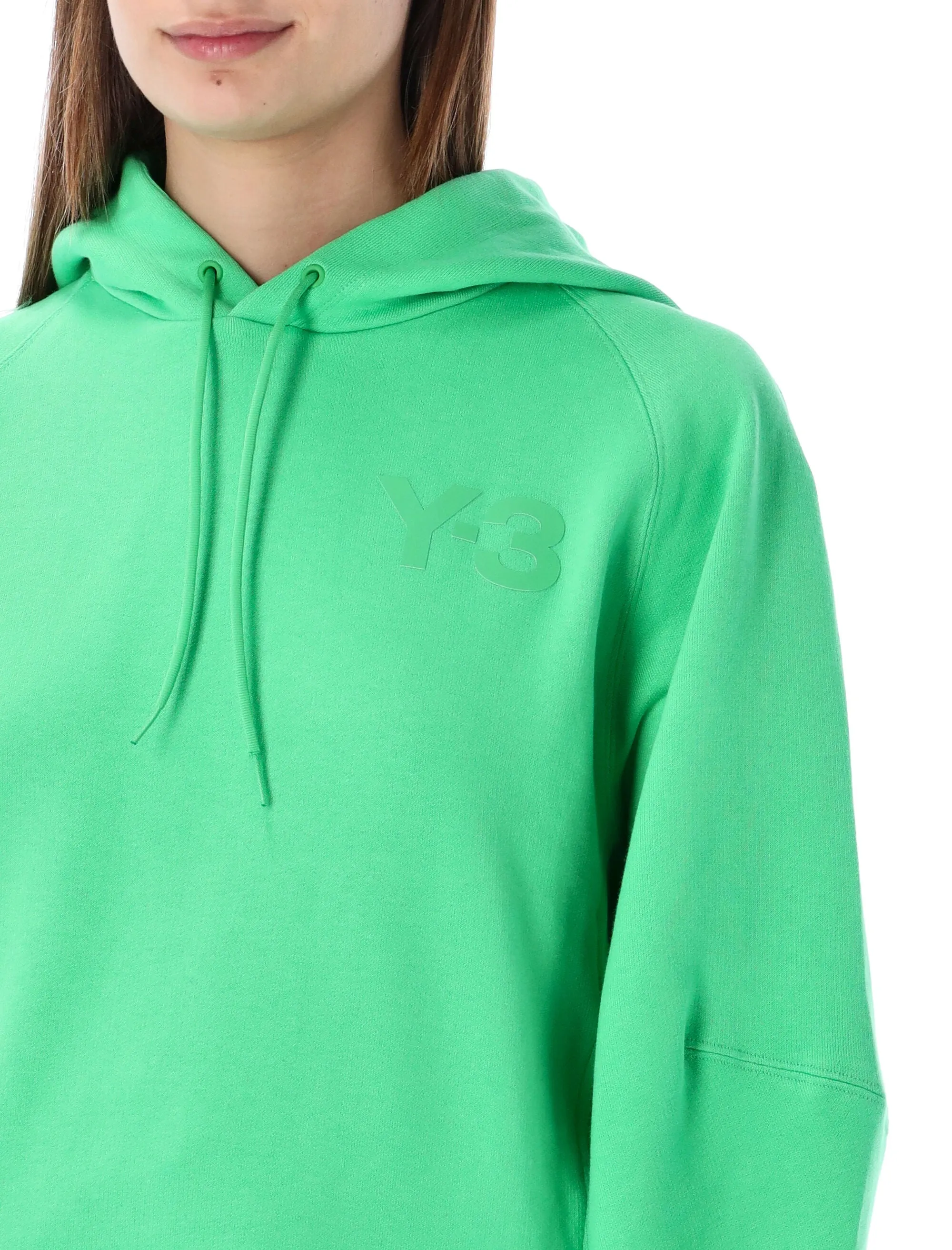 Y-3 Logo Detailed Drawstring Hoodie