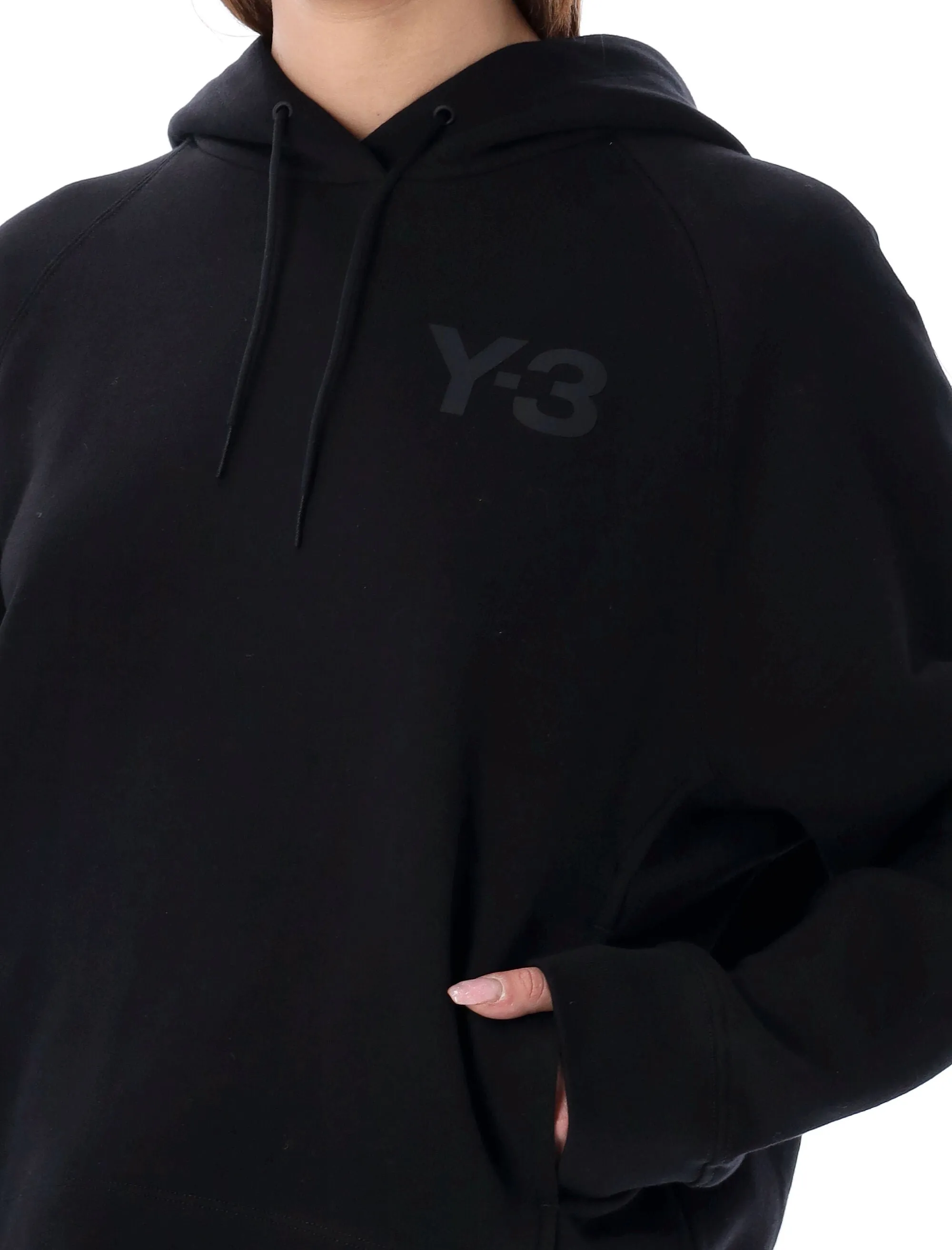 Y-3 Logo Print Drawstring Hoodie