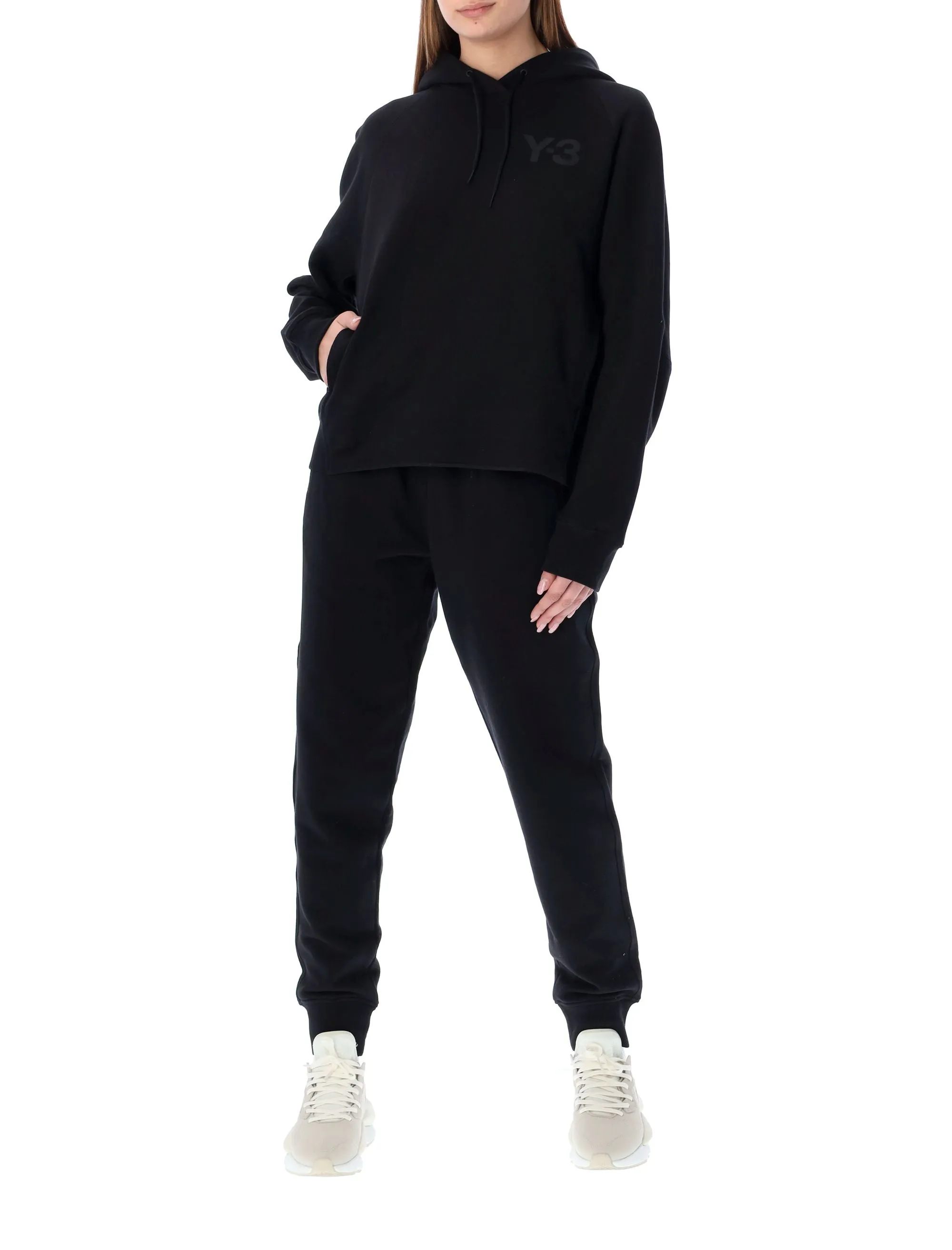 Y-3 Logo Print Drawstring Hoodie