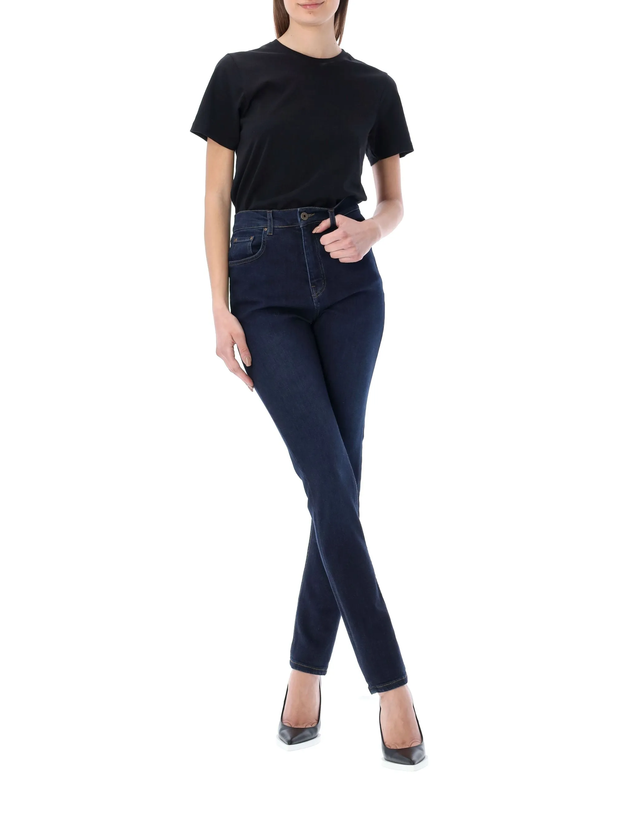 Y/Project Heart Stretch Denim Leggings