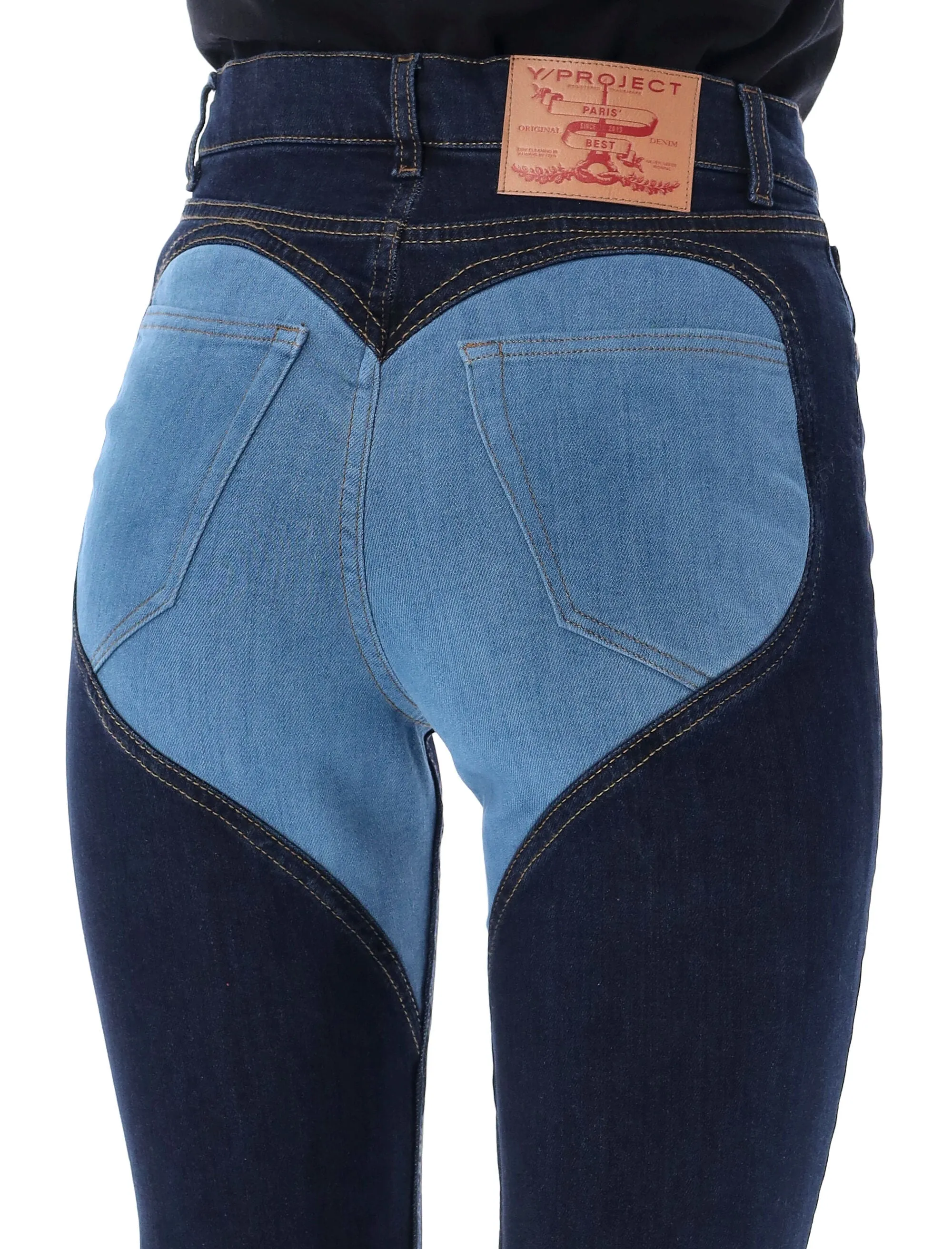 Y/Project Heart Stretch Denim Leggings