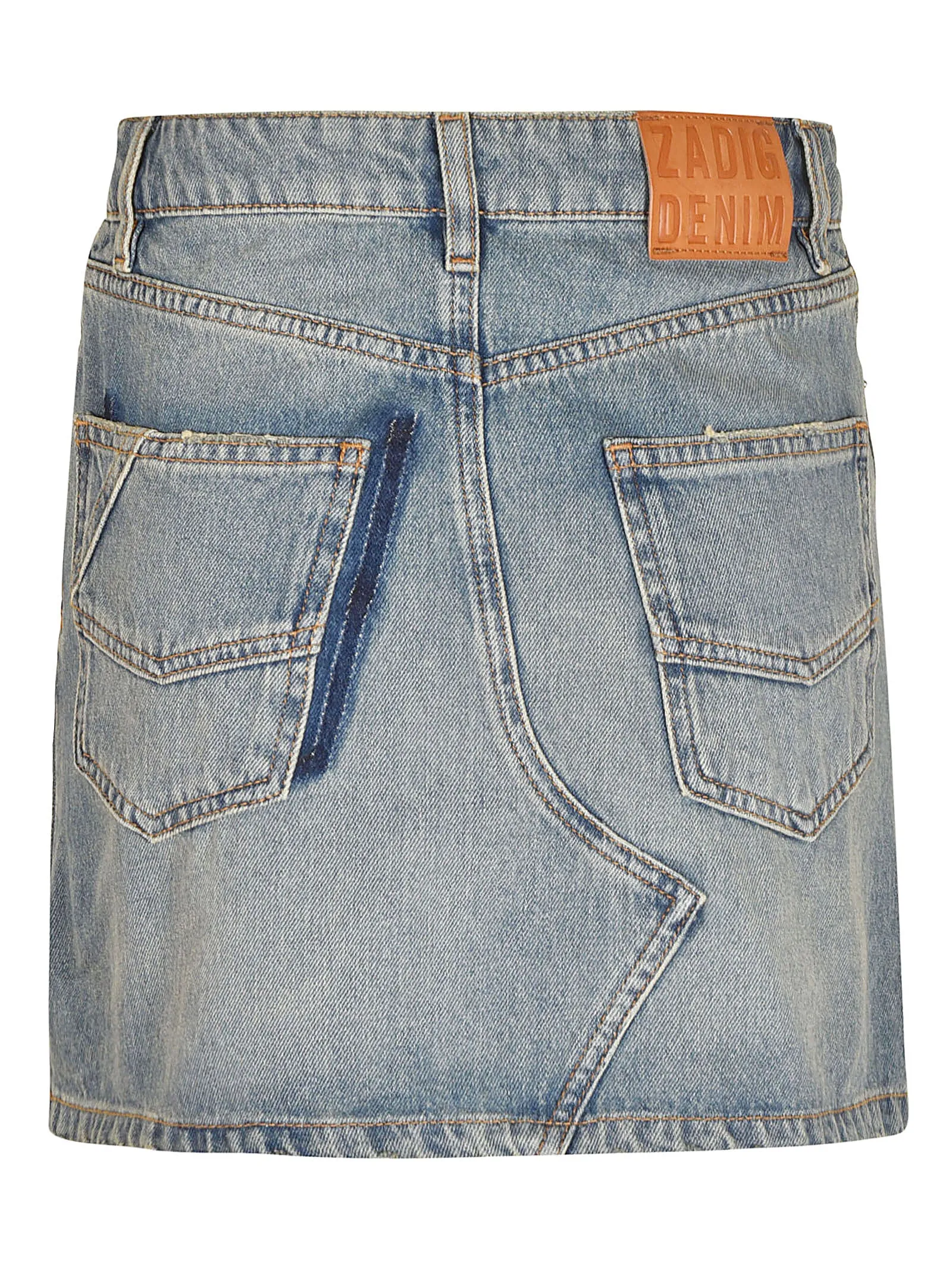 Zadig & Voltaire Juice Distressed Denim Mini Skirt