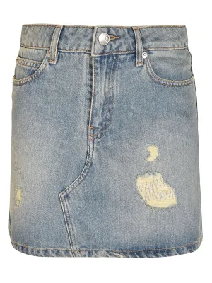 Zadig & Voltaire Juice Distressed Denim Mini Skirt