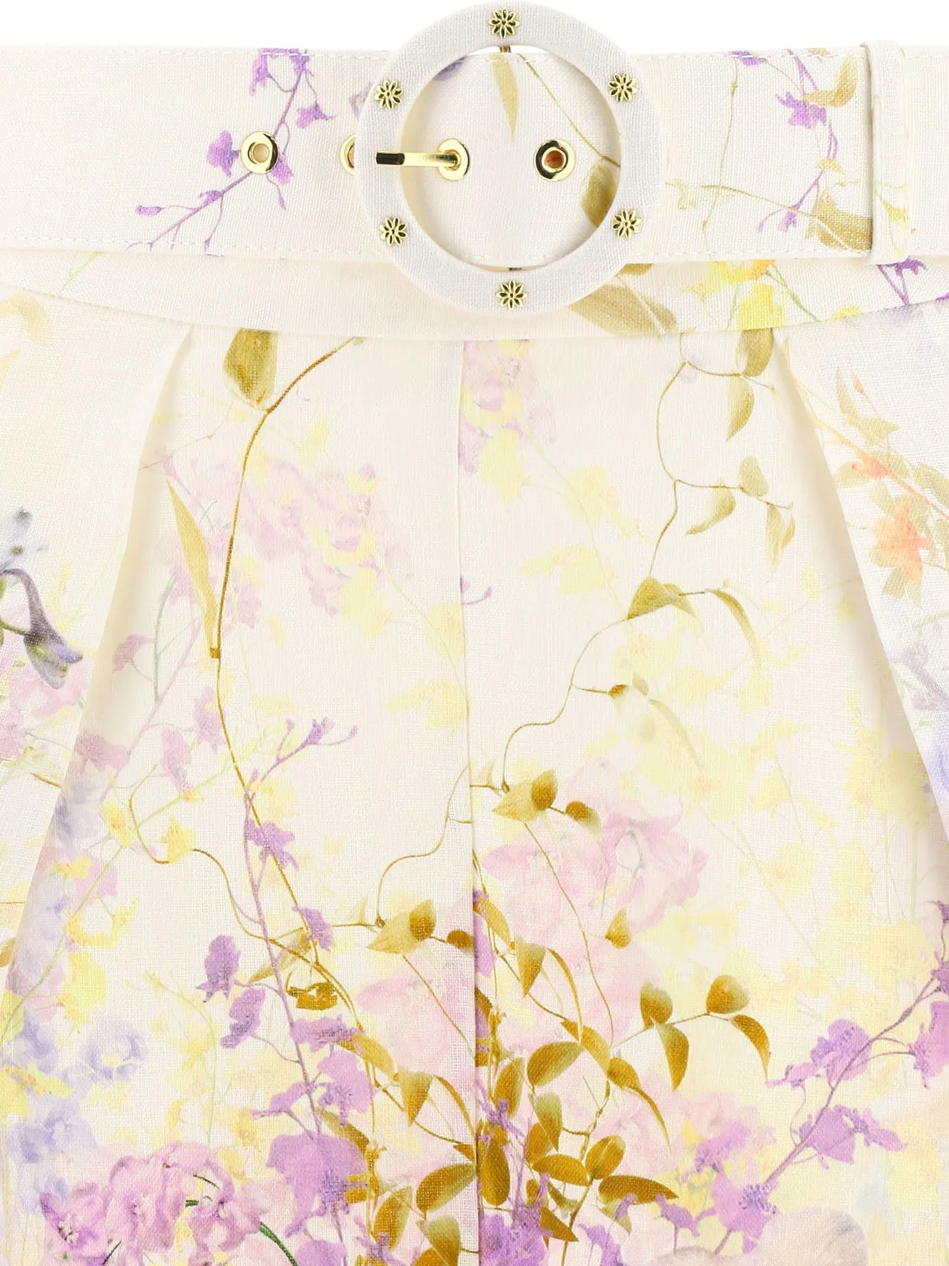 Zimmermann Floral Printed Belted Shorts