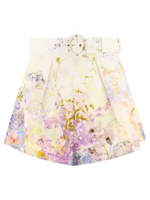 Zimmermann Floral Printed Belted Shorts