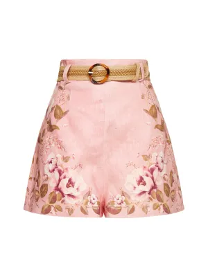Zimmermann Floral Printed High Waist Shorts