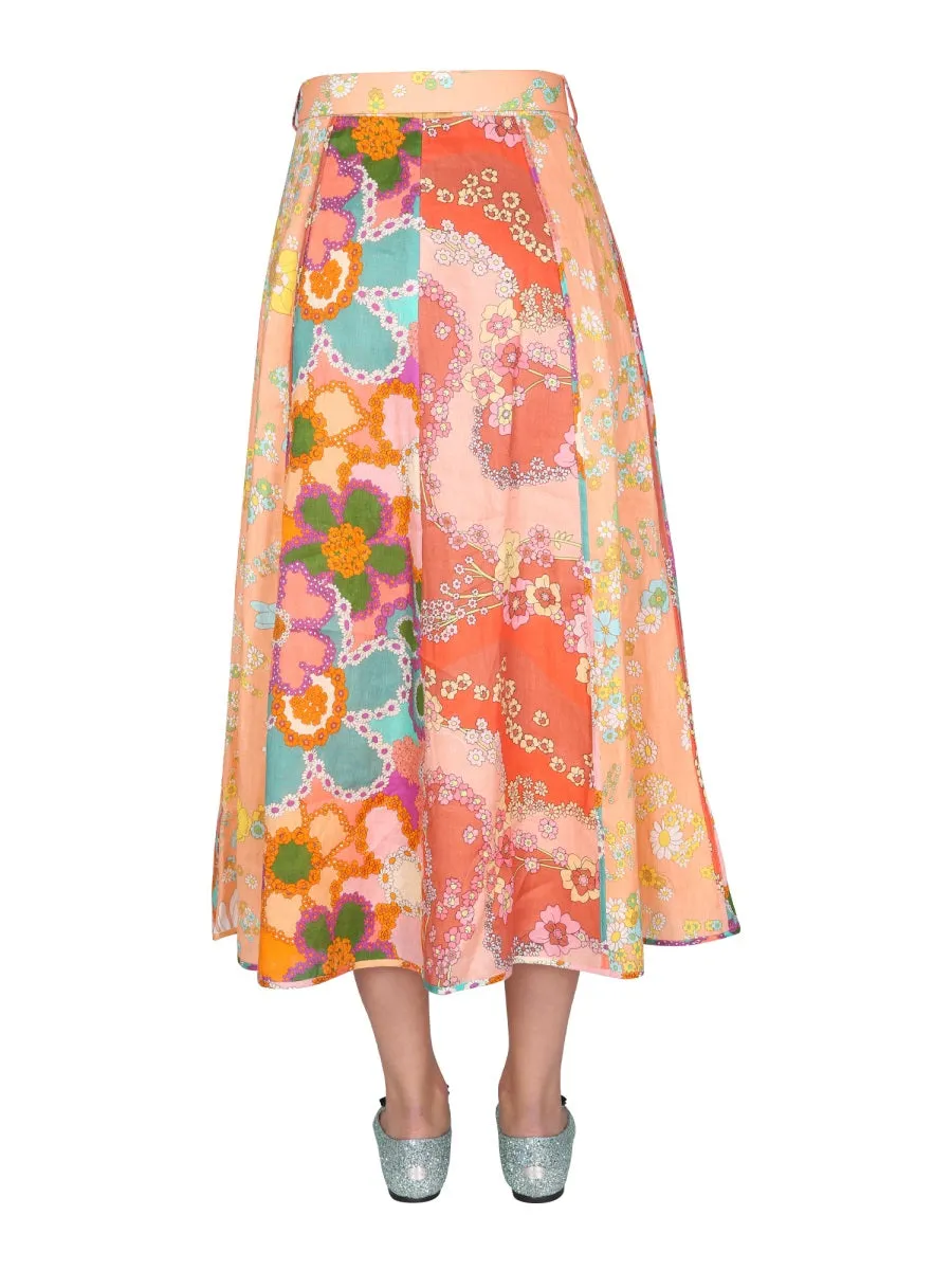 Zimmermann Lola Floral Printed Midi Skirt