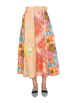 Zimmermann Lola Floral Printed Midi Skirt