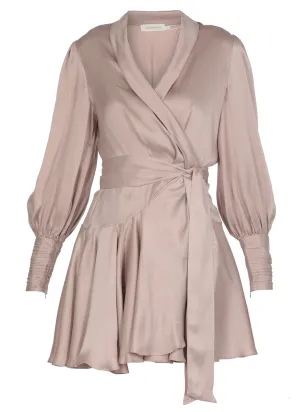 Zimmermann Wrap Long-Sleeved Mini Dress